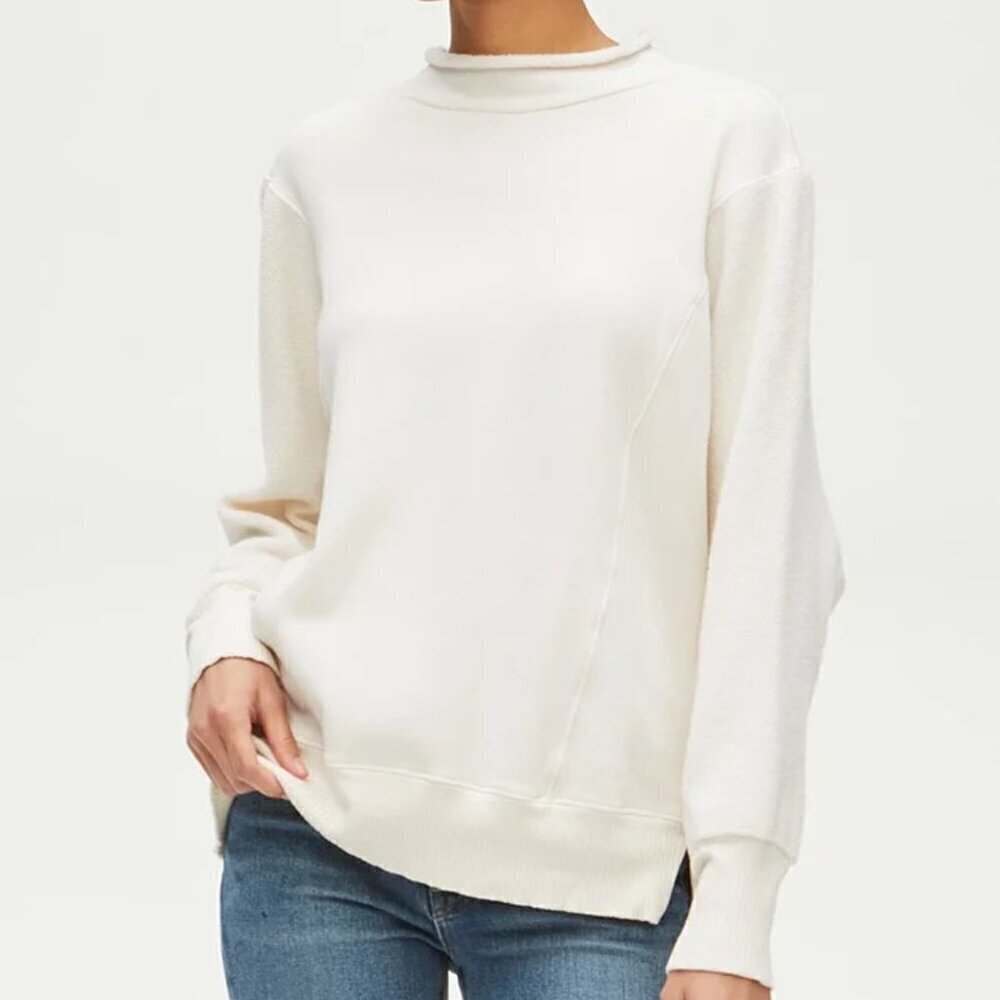 NEW NWT Michael Stars Small Kali Sweatshirt, Chalk